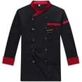 thumbnail image 4 of Gyexs Unisex Double- Chef Coat Men Back Full Mesh Lightweight Chef Jacket Color Stitching Chef Uniform for Kitchen Black, Size L, 4 of 4