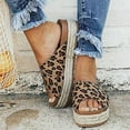 thumbnail image 2 of Sandales Compensées Espadrilles Plateforme Croisée pour Femmes Chaussures d'Été, 2 of 3