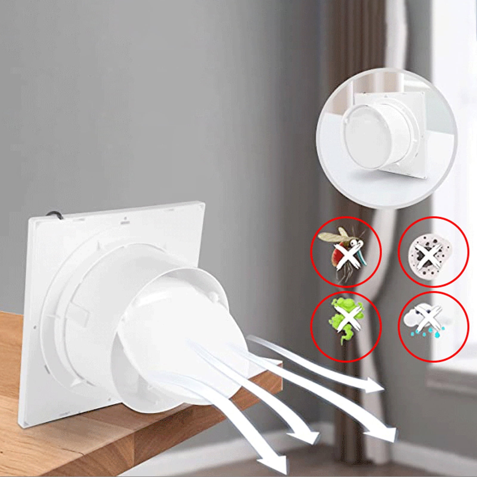 RUISINERY 12V Extractor Fan High Speed Air Vent Window Wall Fan Quiet Ventilation for Humidity Control in Kitchen Chicken House WC