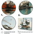 thumbnail image 3 of Designart "Blue Oil Rigs landscapes Industrial III" Oil Rigs / Fields Canvas Wall Art, 3 of 5