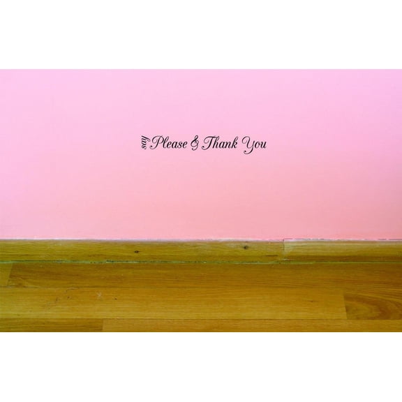 Custom Decals Say Please & Thank You Wall Art Size: 10 X 36 Inches Color: Black
