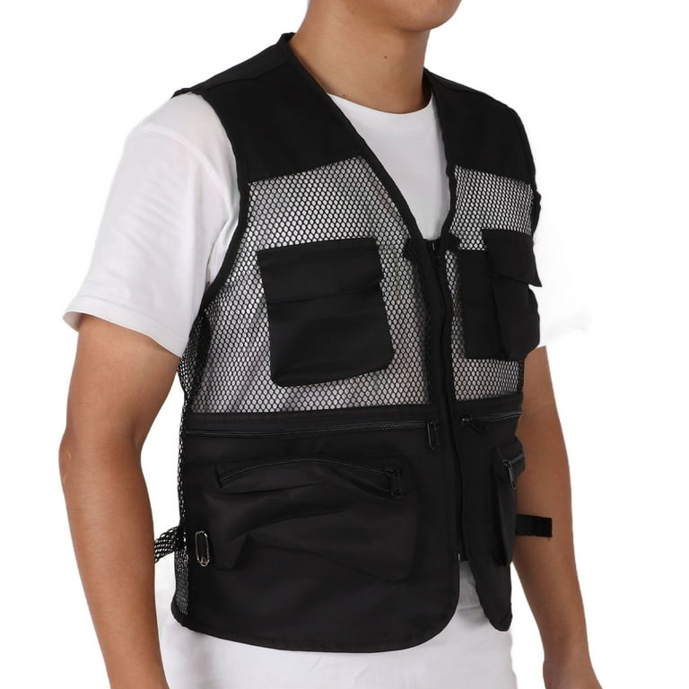 Military Vest Durable Breathable Multi Pocket Mesh Fishing Vest For Outdoor  Activitiesxl Black