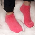 thumbnail image 2 of BambooMN Women's Fuzzy Aloe Infused Soft Nylon Spa Socks - Solid Red - Regular - 3 Pairs, 2 of 4