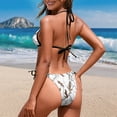 thumbnail image 5 of Chririnla Women's Halter Neck Two Piece Bikini Set - White Oak Leaf Camo Print, Tie Side Bottoms, Quick Dry Swimwear for Beach & Pool Vacation, 5 of 9