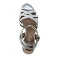 thumbnail image 4 of CHARLES BY CHARLES DAVID Womens Silver Slingback Woven Hippy Round Toe Stiletto Buckle Leather Dress Sandals Shoes 9 M, 4 of 4