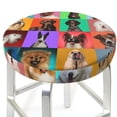 thumbnail image 3 of Cauagu Cute doggies Print Round Stool Covers,Seat Cushion for Round Bar Stool Chair Seat Cover for Bar Round Chair Fits for 12/13/14in Bar Stool Cushion-14 inch, 3 of 7