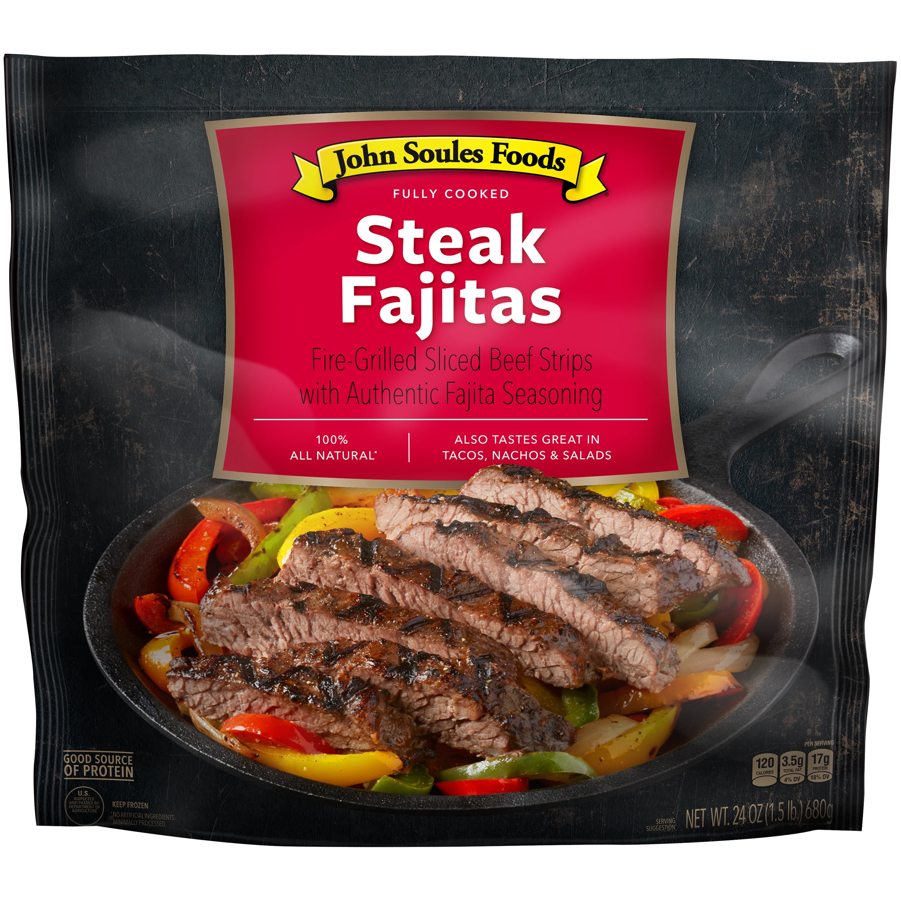 John Soules Foods Frozen Beef Steak Fajitas Strips, 24oz