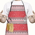 thumbnail image 2 of Red Christmas Striped Pattern Apron-Garden Aprons for Women with Pockets-Cotton Linen Waterproof Kitchen Cooking Gardening Aprons Adjustable for Kitchen,Cooking,BBQ and Salon 33"x27", 2 of 7