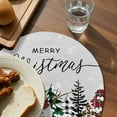 thumbnail image 5 of Christmas Round Placemats Set of 4 Snowman Place Mats Washable Woven Placemat Merry Christmas Tree Gray Circle Braided Table Mat for Kitchen Dining Table Party Home Decor 15 Inch, 5 of 8