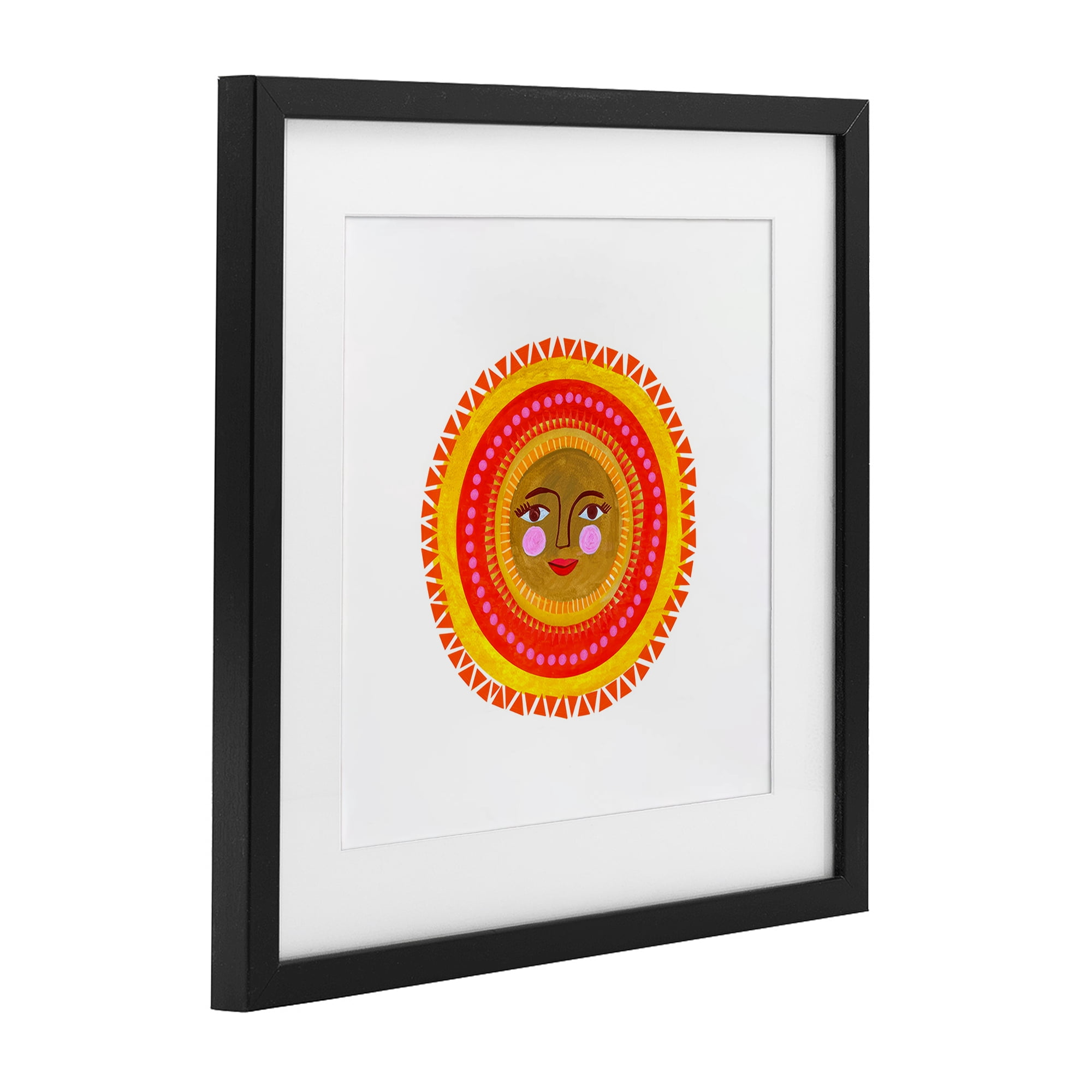 Stupell Industries Bold Bohemian Sun Black Framed Print Under Glass, design by Katherine Herrell Studio