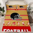 thumbnail image 2 of jejeloiu Football Sport Lover Bed Sheets,Rugby Helmet King Sheets,Red Brown Sheet Set For Teens,Ultra Soft Home Decor,4-Piece, 2 of 7