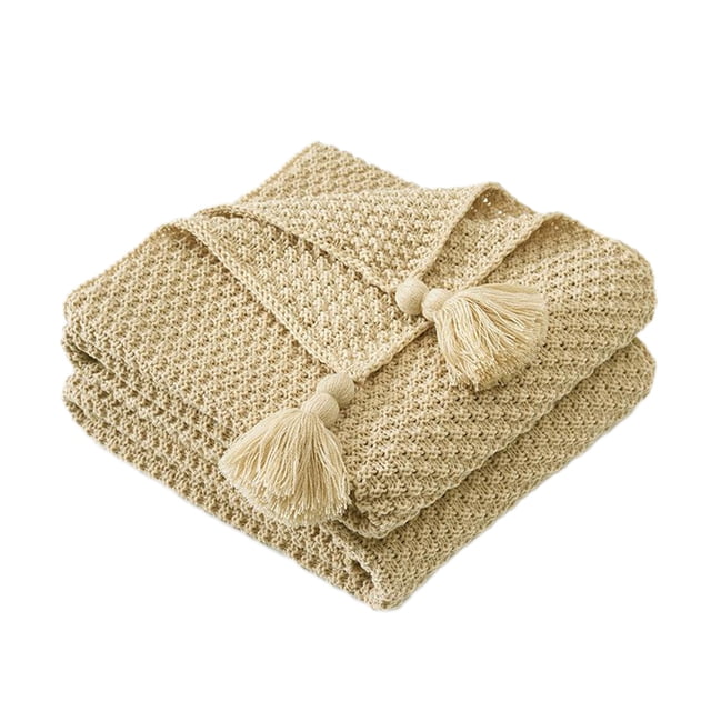 Couverture de Sofa Kaki Couverture à Franges Coupe-Vent Couverture Tricotée Couverture de Climatisation de Bureau Couverture de Sieste Housse de Couverture Couverture de Sofa