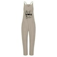 thumbnail image 3 of DDAPJ pyju Plus Size Jumpsuits for Women Casual Loose Baggy Jumpsuit Cute Heart Printed Long Playsuit Sleeveless Sling Jumpsuit with Pockets Gifts for Mom Flash Deals Today Y-Beige XL, 3 of 4
