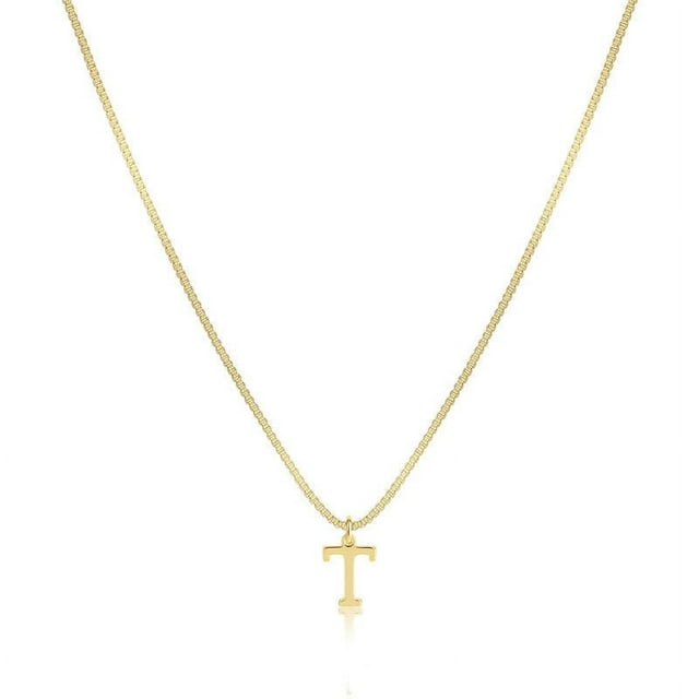 Under 10, Initial Necklace, Dainty Letter Pendant, Stainless Steel Material, Adjustable Chain, For Women, Everyday Accessory, Minimalist Style, Gift Choice Akmoler Just Released | Metal, T