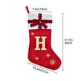 thumbnail image 3 of 1 PC Christmas Stockings with Initials, Letter H Embroidered Xmas Stockings, Large Monogram Knitted Xmas Stocking, Christmas Party Fireplace Family Hanging Stocking Decorations Gift Bag, 3 of 5