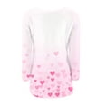 thumbnail image 4 of WTXUE Women Heart Print Crewneck Pullover Sweater Valentine’S Day Trendy Long Sleeve Round Neck Knitted Blouse Casual Soft Loose Oversized Sweatshirt for Couple Outfits Light Pink S, 4 of 5