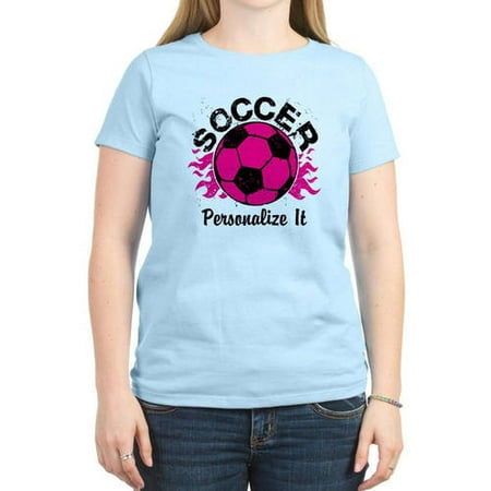 Cafepress Personalized Soccer Flames Women's Light T-Shirt