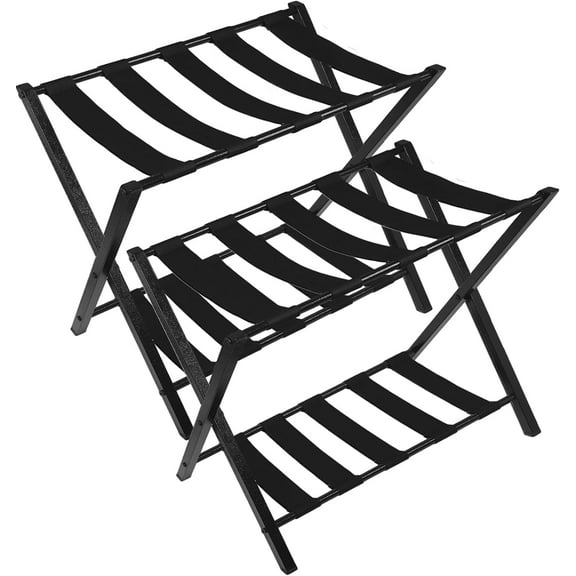 Fully Assembled Luggage Rack with Shelf for Suitcase for Bedroom (2 pack)