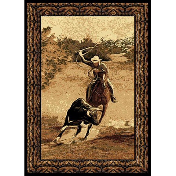 United Weavers Elements Cowboy Up Woven Polypropylene Area Rug, Multi, 5'3" x 7'2"