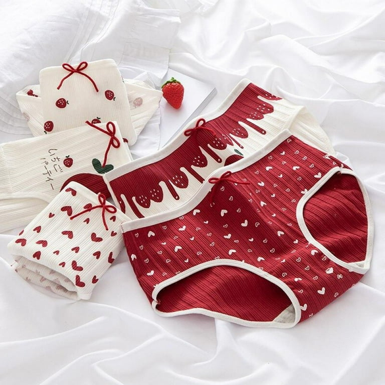 Woman Underwear Cotton Sexy Panties Briefs Printed Cute Ladies Knickers  Soft Lingerie Intimates for Women 6 PCS/Lot