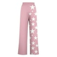 thumbnail image 3 of Womens Wide Leg Sweatpants Fashion Stars Print Patchwork High Waisted Baggy Lounge Pants Athletic Flared Joggers, 3 of 4