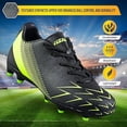 thumbnail image 2 of Vizari Ranger Firm Ground Soccer Cleats for Kids – Durable, Comfortable, and Lightweight Soccer Shoes for Toddlers, Little Kids, and Big Kids, Black/Neon Green, 11.5, 2 of 5