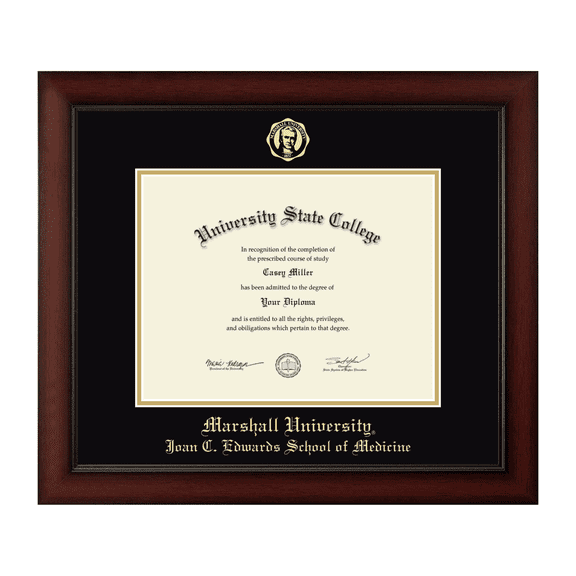 Framerly - Marshall Medicine Diploma Frame with Black and Gold Mat