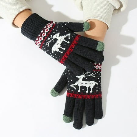 

NASIQXB 7mm Gloves Disposable Rubber Gloves Medium Gloves Cute Deer Plus Velvet Thickened Cold Proof And Warm Cycling Screen Knitted Gloves For Men And Women Silicone Gloves for Resin