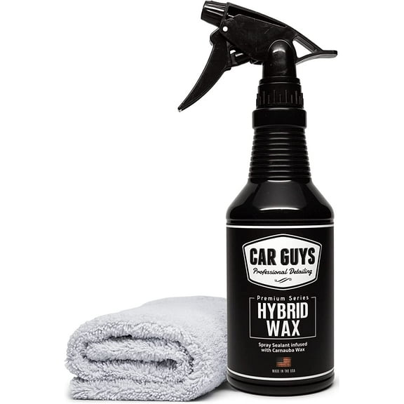 Hybrid Spray Wax | Advanced Car Wax | Long Lasting and Easy To Use | Safe on All Surfaces | 18 Oz Kit with Towel