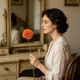 thumbnail image 7 of HonestMatter Floral Arrangements, Round Spherical Dandelion Artificial Flowers for Vase, Realistic Silk Home Decor for Living Room Table Centerpieces, Orange, 1 Piece, 7 of 7