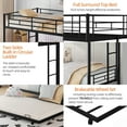 thumbnail image 6 of Twin Over Twin Bunk Bed with Trundle, Metal Twin Bed with Safety Guard Rail and Ladders, Space-Saving Design Sleeping Bedroom Bunk Bed for Young Teens & Adults, Easy Assembly, 6 of 10