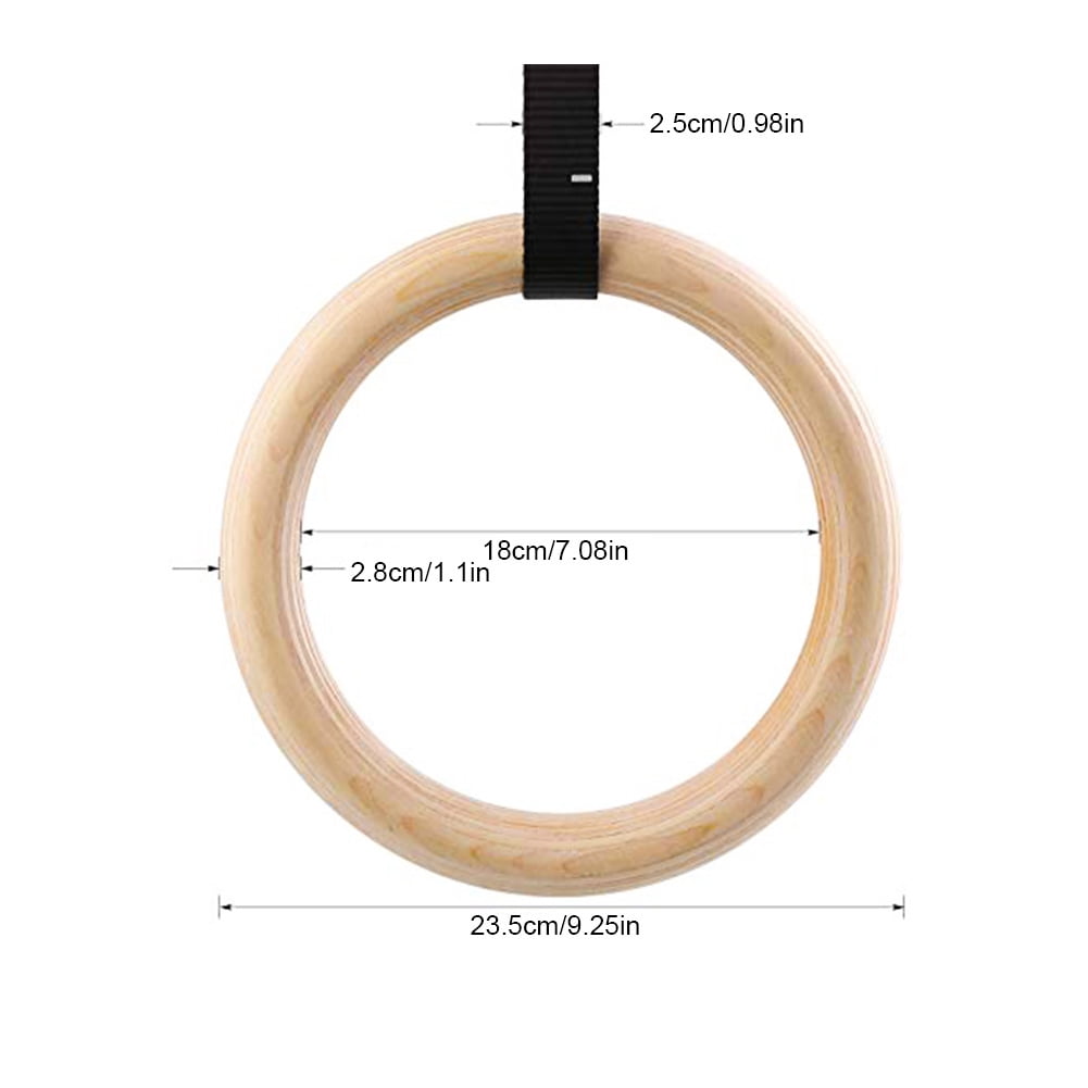 1PCS Birch Fitness Rings Gymnastics Training Ring 28 MM 32 MM Rings