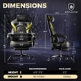 thumbnail image 3 of GTPLAYER Gaming Chair Office Chair PU Leather with Adjustable Headrest and Lumbar Pillow, Yellow, 3 of 11