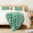 thumbnail image 5 of Checkered Flannel Fleece Throw Blanket Soft Cozy Checkerboard Grid Print Chessboard Gingham Pattern Blankets for Bed Couch Sofa, 50"x60", Green, 5 of 6