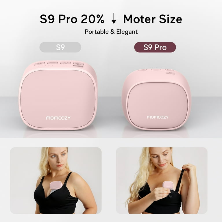 Momcozy Hands Free Wearable Breast Pump S9 Pro, Electric Breast Pump,  Longest Battery Life 24mm Pink