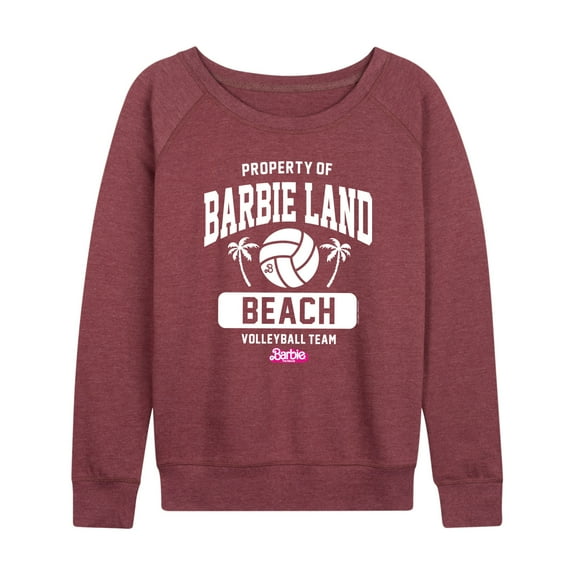Barbie the Movie - Property of Barbie Land Beach Volleyball - Women's Lightweight French Terry Long Sleeve Shirt