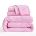 thumbnail image 3 of Ntbay 5 Piece Twin Bedding Comforter Set, Ultra Soft and Breathable Bed in a Bag, Includes Quilted Comforter, Fitted Sheet, Flat Top Sheet, 2 Envelope Pillowcases, Pink, 3 of 7
