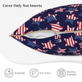 thumbnail image 5 of Fotbe American Stars Pattern Velvet Decorative Throw Pillow Covers with Elegant Piping, Soft Plush Cushion Cover for Sofa, Bed, Car, Office-18"x18", 5 of 8