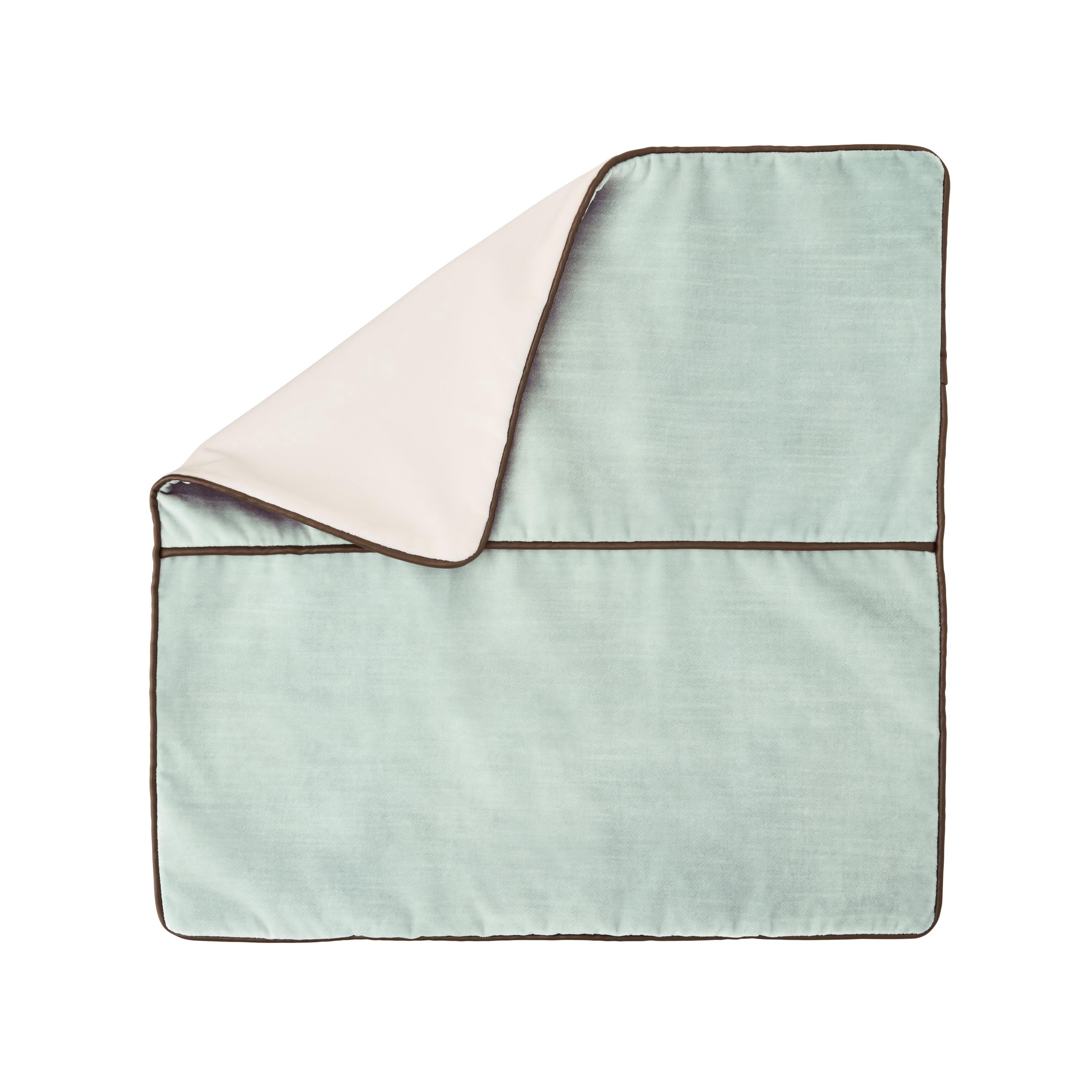 Mainstays 18" x 18" Green River Velvet With Faux Leather Trim Polyester Decorative Pillow Cover
