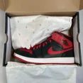 thumbnail image 1 of Ni-k-e Air Jordan 1 Mid Shoes Black Fire Red White DQ8426-060 Men's Size 9 New w/box, 1 of 6
