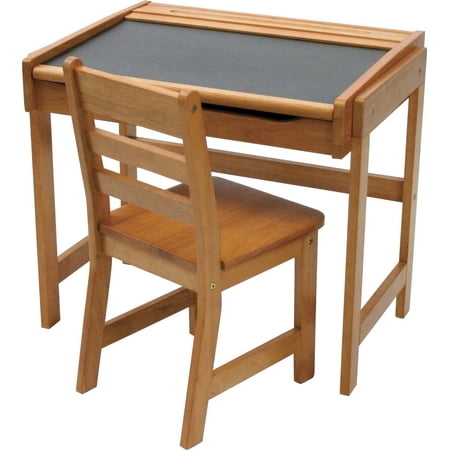 Lipper International Child's Chalkboard Desk & Chair, 2-Piece Set, Pecan Finish
