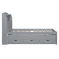 thumbnail image 6 of Harper & Bright Designs Full Size Platform Bed Frame with Trundle and 3 Drawers, Wooden LED Platform Bed W/Hidden Storage Headboard & USB Port, Gray, 6 of 17
