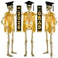 thumbnail image 2 of Lighted Up Giant Skeleton Graduation Outfit,12ft Skeleton Grad Accessories Costume Including Graduation Cap and Stole,23ft Lights String,Class of 2026 Grad Banners for Outdoor Garden Decor, 2 of 6