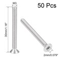 thumbnail image 2 of Tornillos de cabeza plana M3x30mm, tornillo hexagonal interno, sujetadores de acero inoxidable 304, 50 Pcs, 2 of 3
