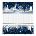 thumbnail image 3 of Ambesonne Christmas Shower Curtain, Yule Winter Border, 69"Wx75"L, Dark Blue White, 3 of 3