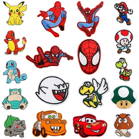 18 Pieces Iron-on Patches with SpiderMan Super Mario Kids Iron-on Patch  Kids Knee Brace Sew-on Patch Iron-on Patch Jeans Clothes Boys DIY T-Shirt,  Starlight HUSERYT | Walmart Canada