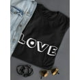 thumbnail image 3 of Cute "Love" Word Art Women Black T-Shirt, Female XX-Large, 3 of 4