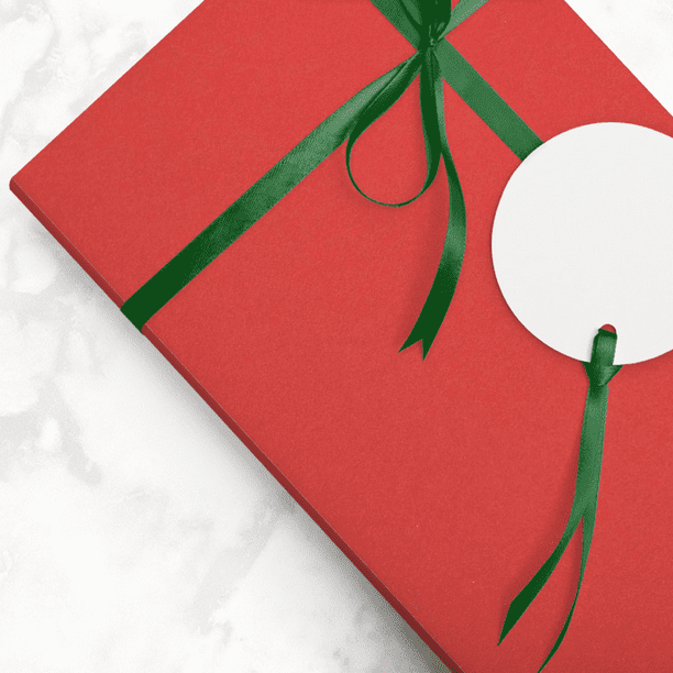 JAM PAPER Emballage cadeau assorti – Papier d'emballage kraft de Noel - 100  m² - Set holly jolly– 4 rouleaux /paquet 