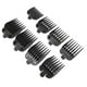 thumbnail image 1 of Guías de peines para cortapelos profesionales de 8 piezas, juego de protectores de repuesto #3171-400 1/8 a 1 se adapta a la mayoría de los tamaños, negro, 1 of 5