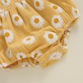 thumbnail image 6 of Newborn Baby Girls Summer Outfits Floral Daisy Romper Ruffle Smocked Suspender Bodysuit with Bow Headband Set Cute Clothes, 6 of 7